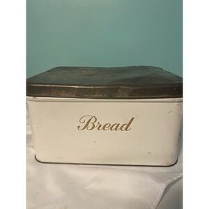1930s/40s Vintage Decoware Tin Metal Bread Box, Vented